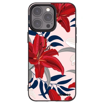 Picasee silikonski črni ovitek za Apple iPhone 15 Pro Max - Red Lily