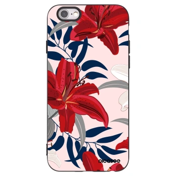 Picasee silikonski črni ovitek za Apple iPhone 6/6S - Red Lily
