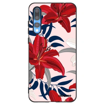 Picasee silikonski črni ovitek za Huawei P20 Pro - Red Lily