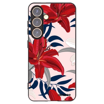 Picasee silikonski črni ovitek za Samsung Galaxy S24 S921B 5G - Red Lily