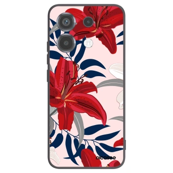 Picasee silikonski črni ovitek za Xiaomi Poco X6 - Red Lily
