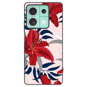 Picasee silikonski črni ovitek za Xiaomi Redmi Note 13 5G - Red Lily