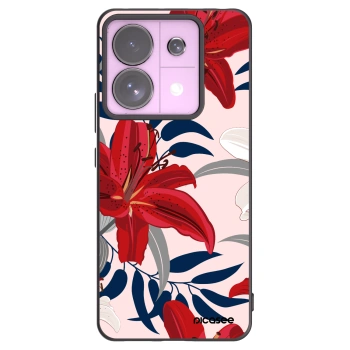 Picasee silikonski črni ovitek za Xiaomi Redmi Note 13 Pro 5G - Red Lily