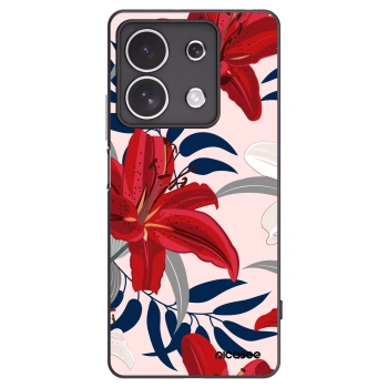 Picasee silikonski črni ovitek za Xiaomi Redmi Note 13 4G - Red Lily