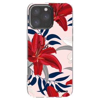 Picasee silikonski prozorni ovitek za Apple iPhone 16 Pro Max - Red Lily