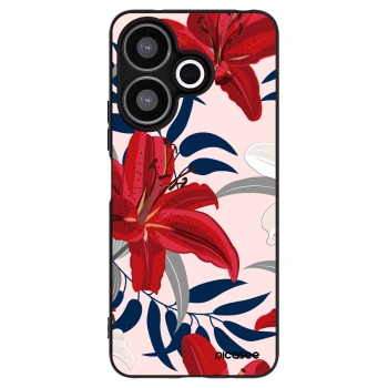Picasee silikonski črni ovitek za Xiaomi Redmi 13 4G - Red Lily