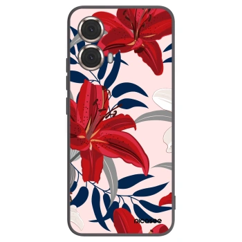 Picasee silikonski črni ovitek za Motorola Moto G85 - Red Lily