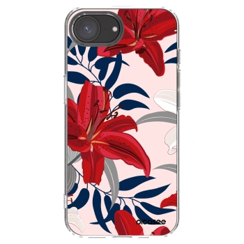Picasee silikonski prozorni ovitek za Apple iPhone 16e - Red Lily