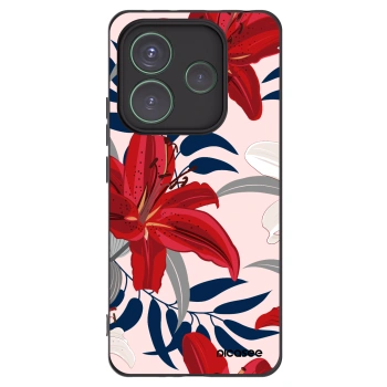 Picasee silikonski črni ovitek za Xiaomi Redmi Note 14 5G - Red Lily