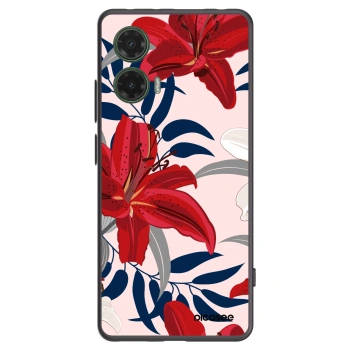 Picasee silikonski črni ovitek za Motorola Moto G35 5G - Red Lily