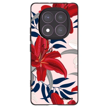 Picasee silikonski črni ovitek za Xiaomi Redmi Note 14 Pro 4G - Red Lily