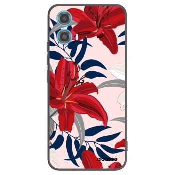 Picasee silikonski črni ovitek za Motorola Moto G34 5G - Red Lily