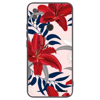 Picasee silikonski črni ovitek za Xiaomi Redmi Note 7 - Red Lily