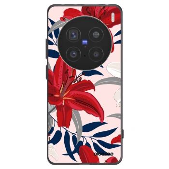 Picasee silikonski črni ovitek za Vivo X200 Pro - Red Lily