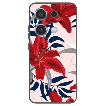 Picasee silikonski črni ovitek za Xiaomi Redmi Note 14S - Red Lily