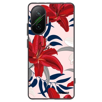 Picasee silikonski črni ovitek za Xiaomi Poco F7 5G - Red Lily