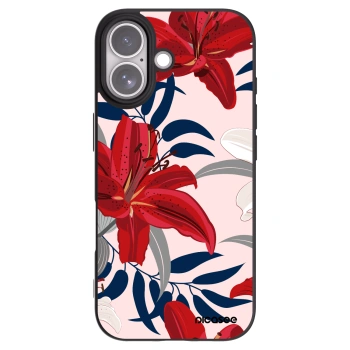 Picasee silikonski črni ovitek za Apple iPhone 17 - Red Lily