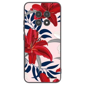 Picasee silikonski črni ovitek za Realme 12X - Red Lily