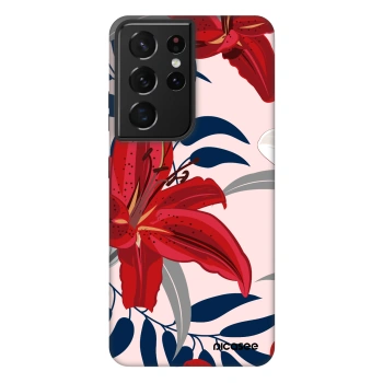 Picasee Fashion Case za Samsung Galaxy S21 Ultra 5G G998B - Red Lily