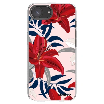 Picasee silikonski prozorni ovitek za Apple iPhone 17e - Red Lily