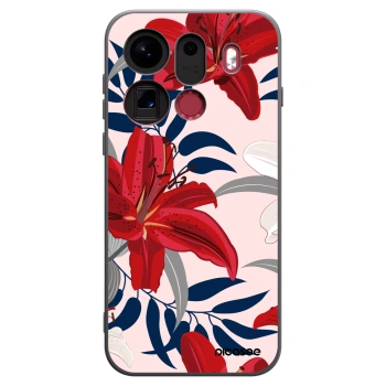 Picasee silikonski črni ovitek za OPPO Find X9 Pro - Red Lily