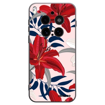 Picasee silikonski črni ovitek za Vivo X300 Pro - Red Lily