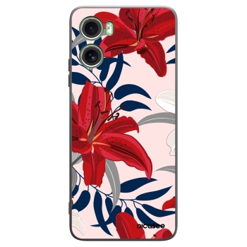 Picasee silikonski črni ovitek za Motorola Moto G06 - Red Lily