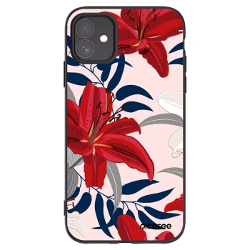 Picasee silikonski črni ovitek za Apple iPhone 11 - Red Lily