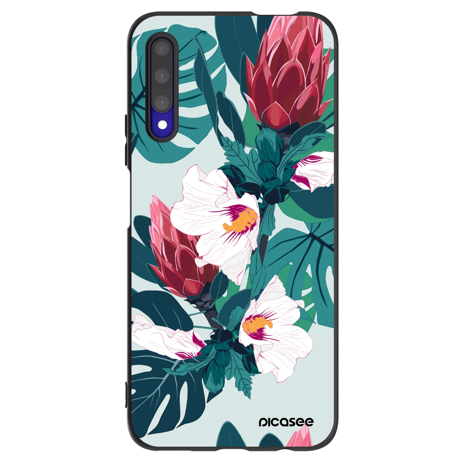 Picasee silikonski črni ovitek za Honor 9X Pro - Rhododendron