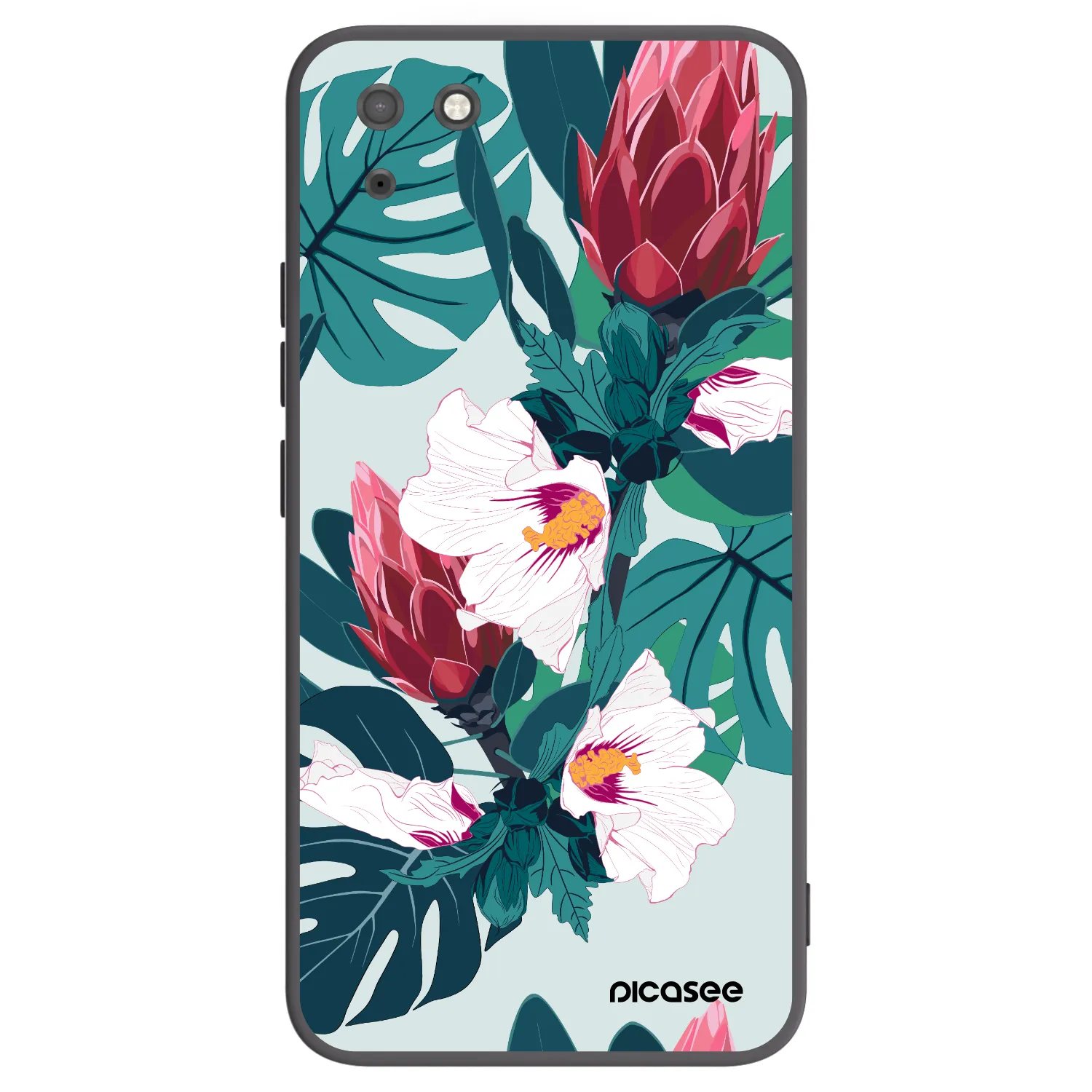 Picasee silikonski črni ovitek za Huawei Y5P - Rhododendron
