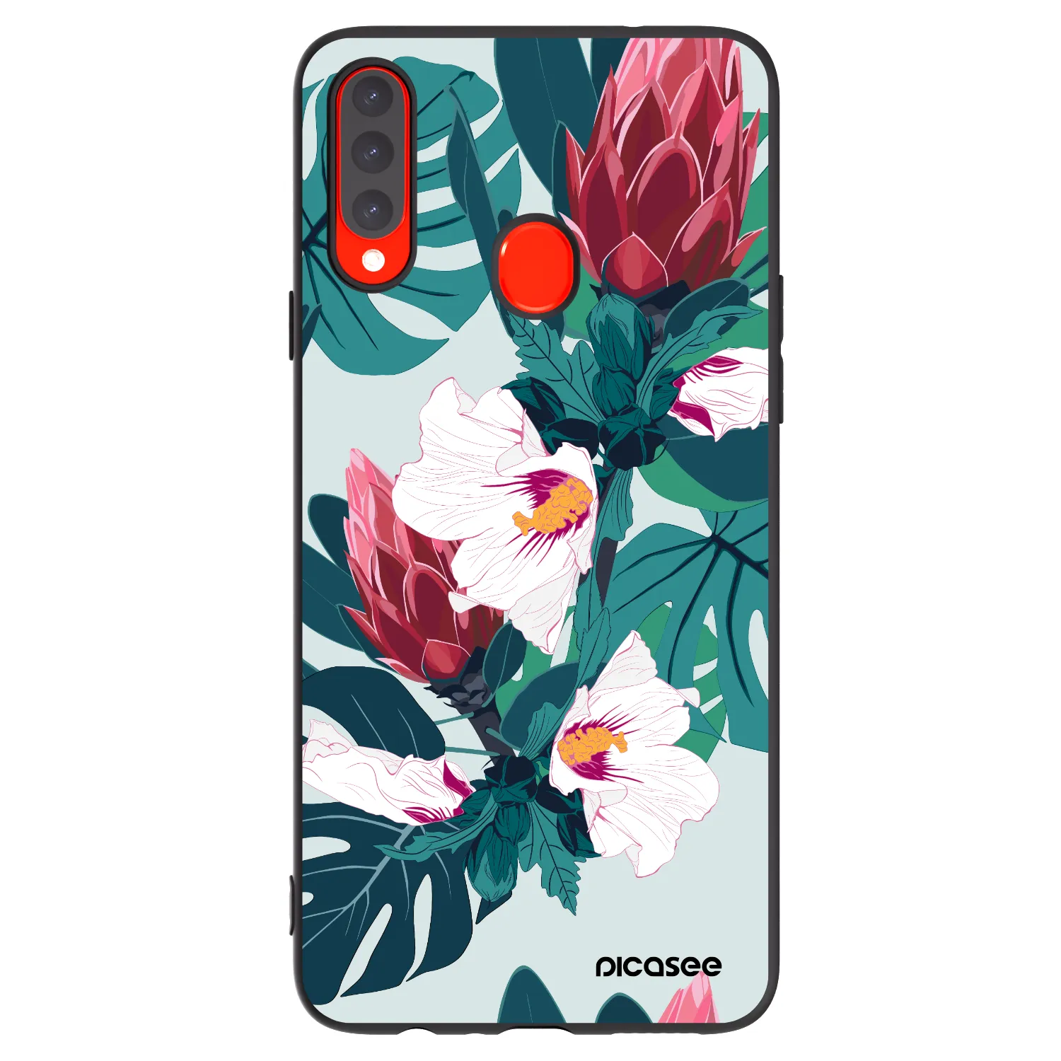 Picasee silikonski črni ovitek za Samsung Galaxy A20s - Rhododendron