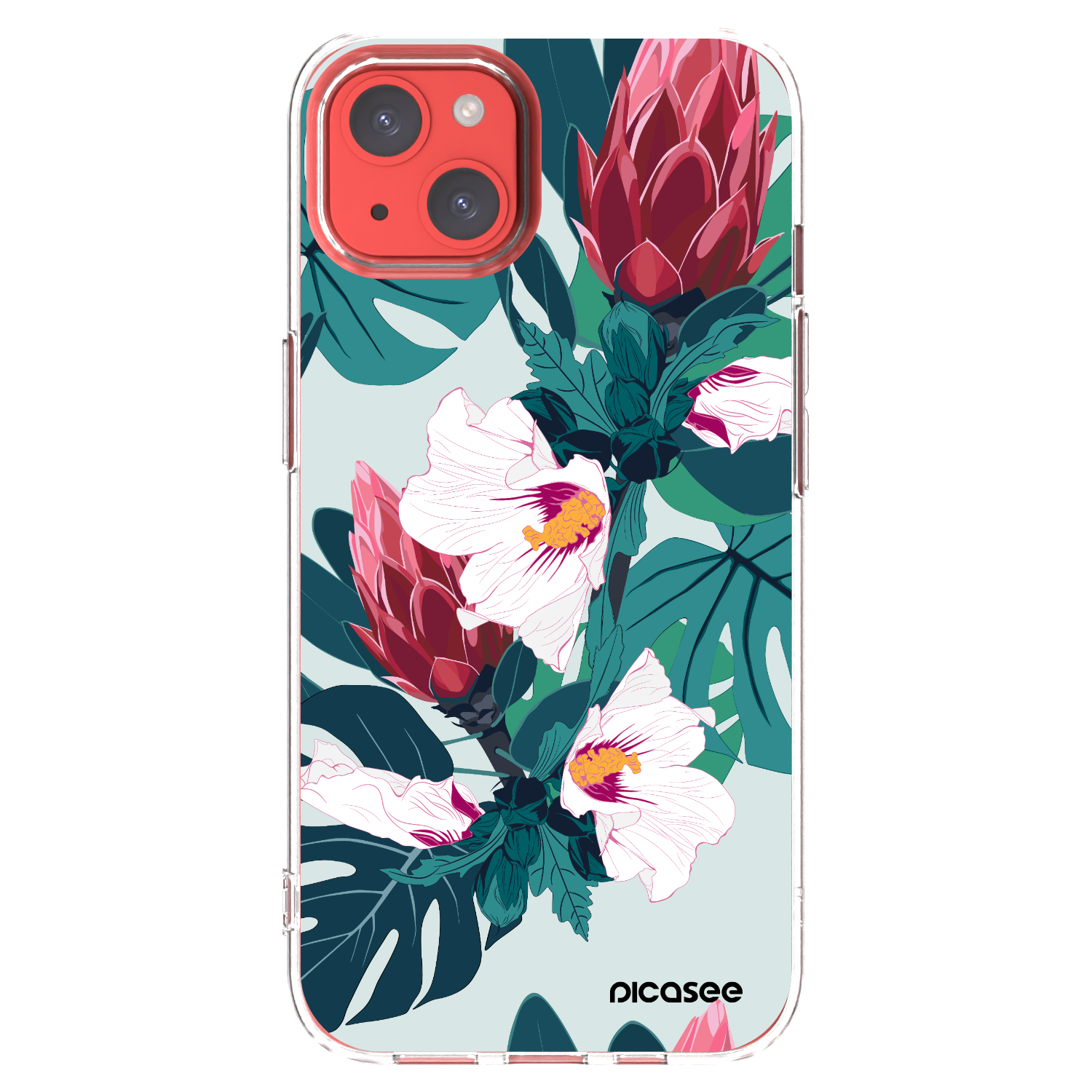 Picasee silikonski prozorni ovitek za Apple iPhone 13 - Rhododendron