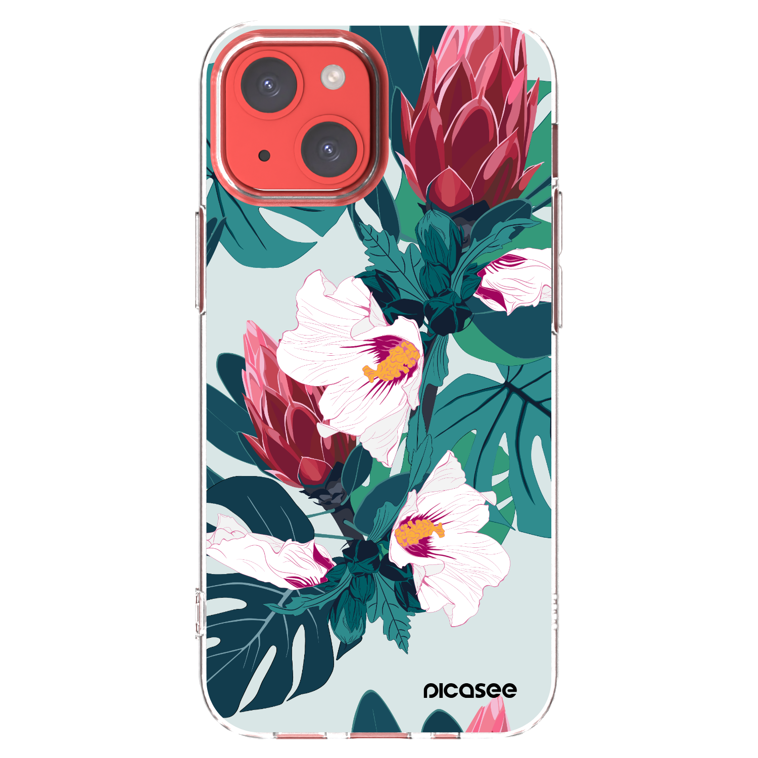 Picasee silikonski prozorni ovitek za Apple iPhone 13 mini - Rhododendron