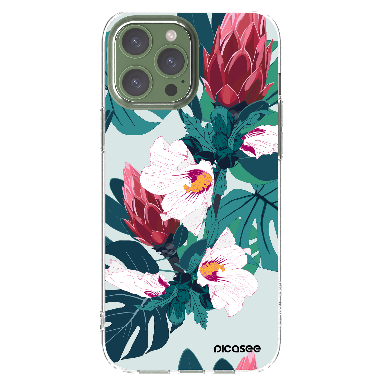 Picasee silikonski prozorni ovitek za Apple iPhone 13 Pro Max - Rhododendron