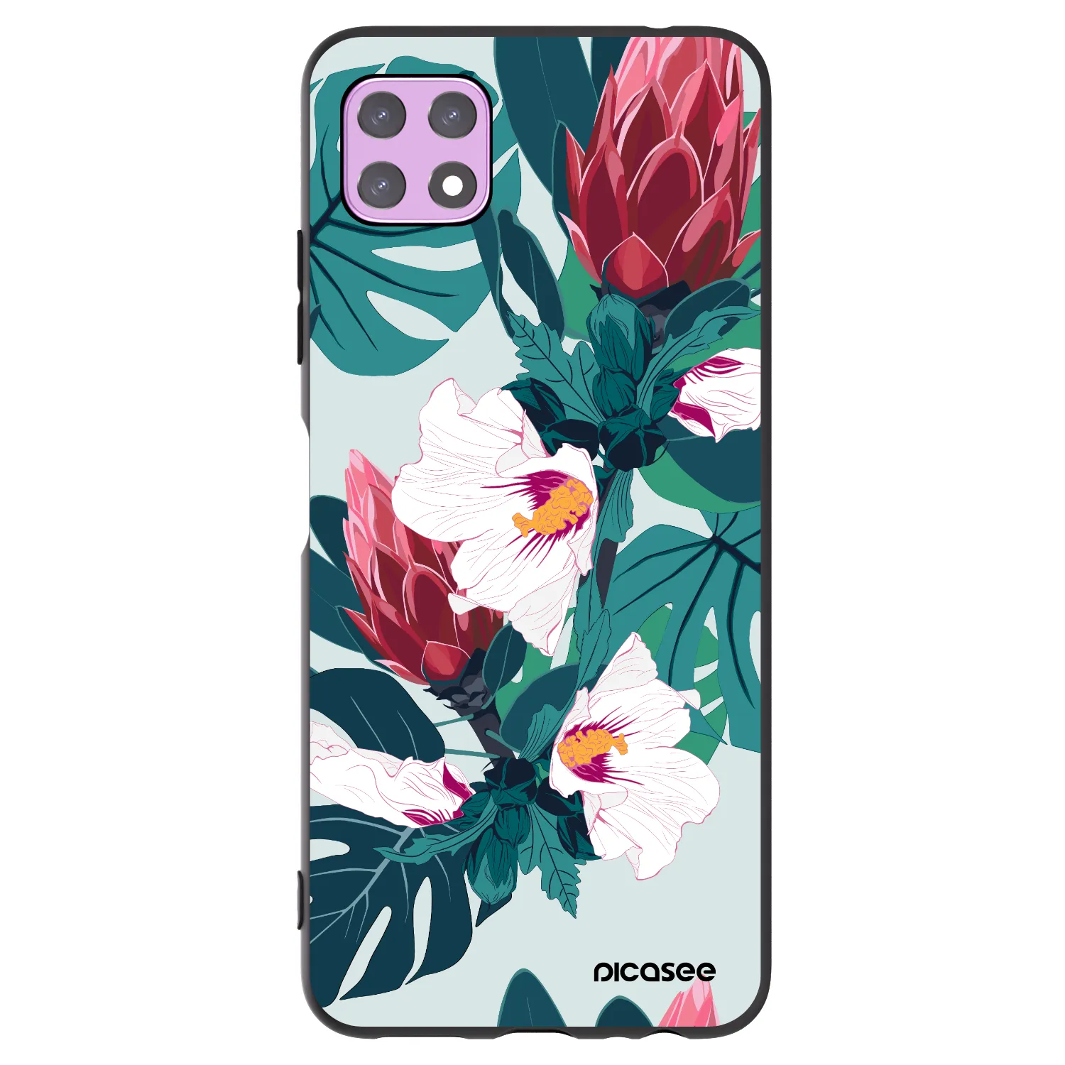 Picasee silikonski črni ovitek za Samsung Galaxy A22 A226B 5G - Rhododendron