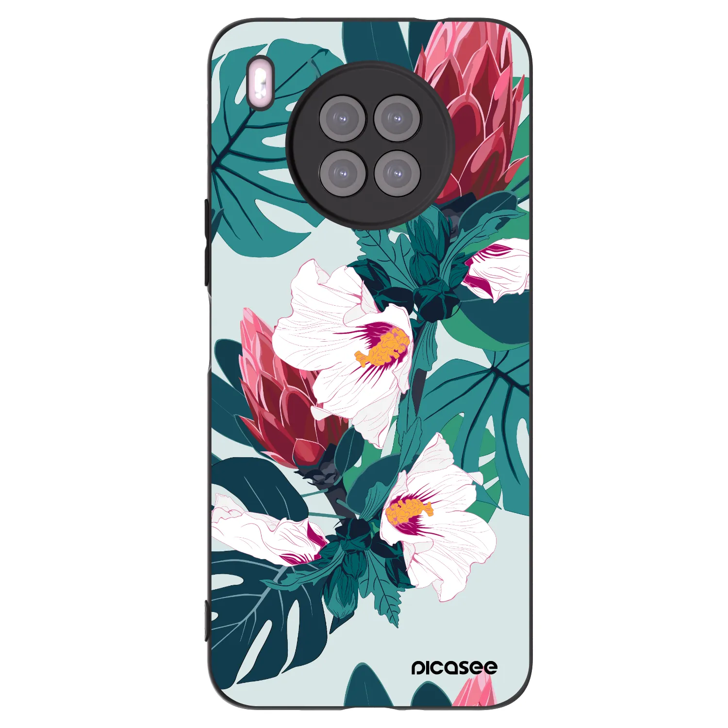 Picasee silikonski črni ovitek za Huawei Nova 8i - Rhododendron