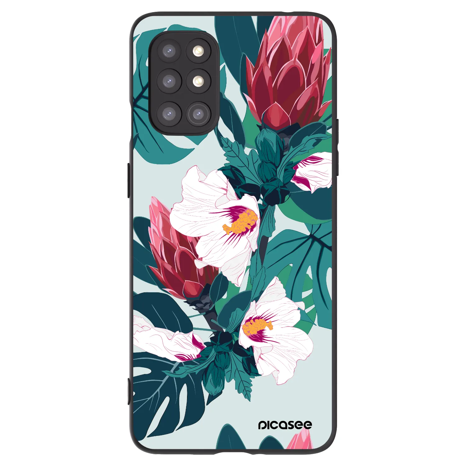 Picasee silikonski črni ovitek za OnePlus 8T - Rhododendron