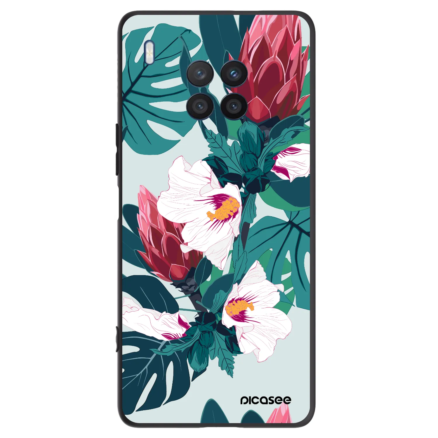 Picasee silikonski črni ovitek za Honor 50 Lite - Rhododendron