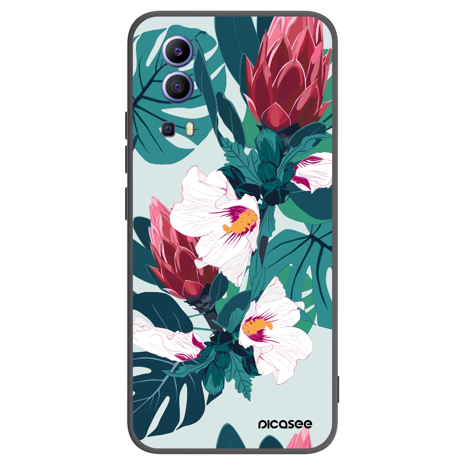 Picasee silikonski črni ovitek za Vivo Y52 5G - Rhododendron