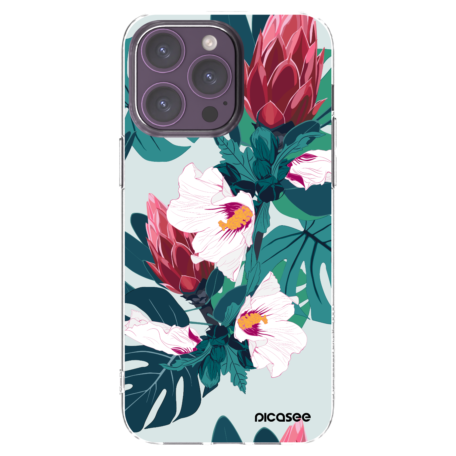 Picasee silikonski prozorni ovitek za Apple iPhone 14 Pro Max - Rhododendron