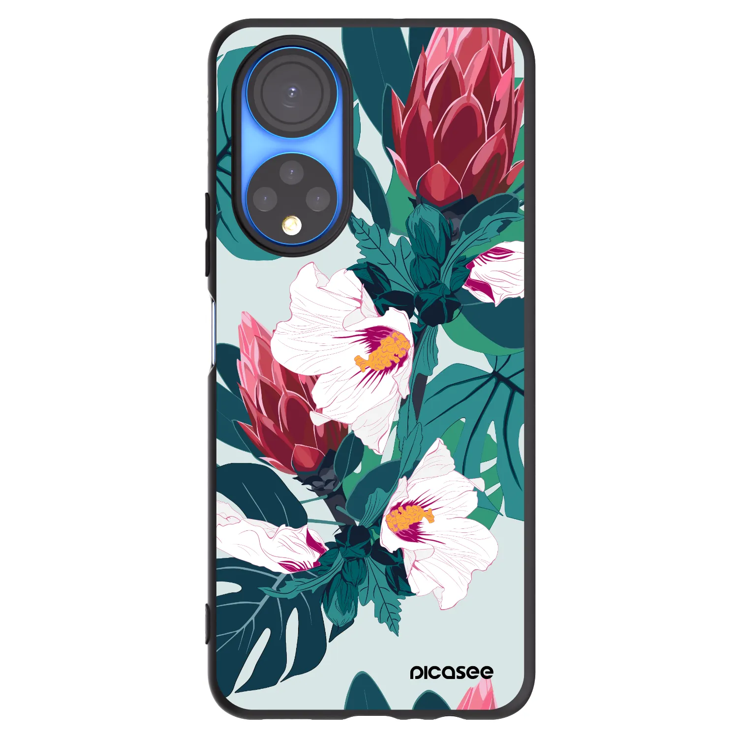 Picasee silikonski črni ovitek za Honor X7 - Rhododendron