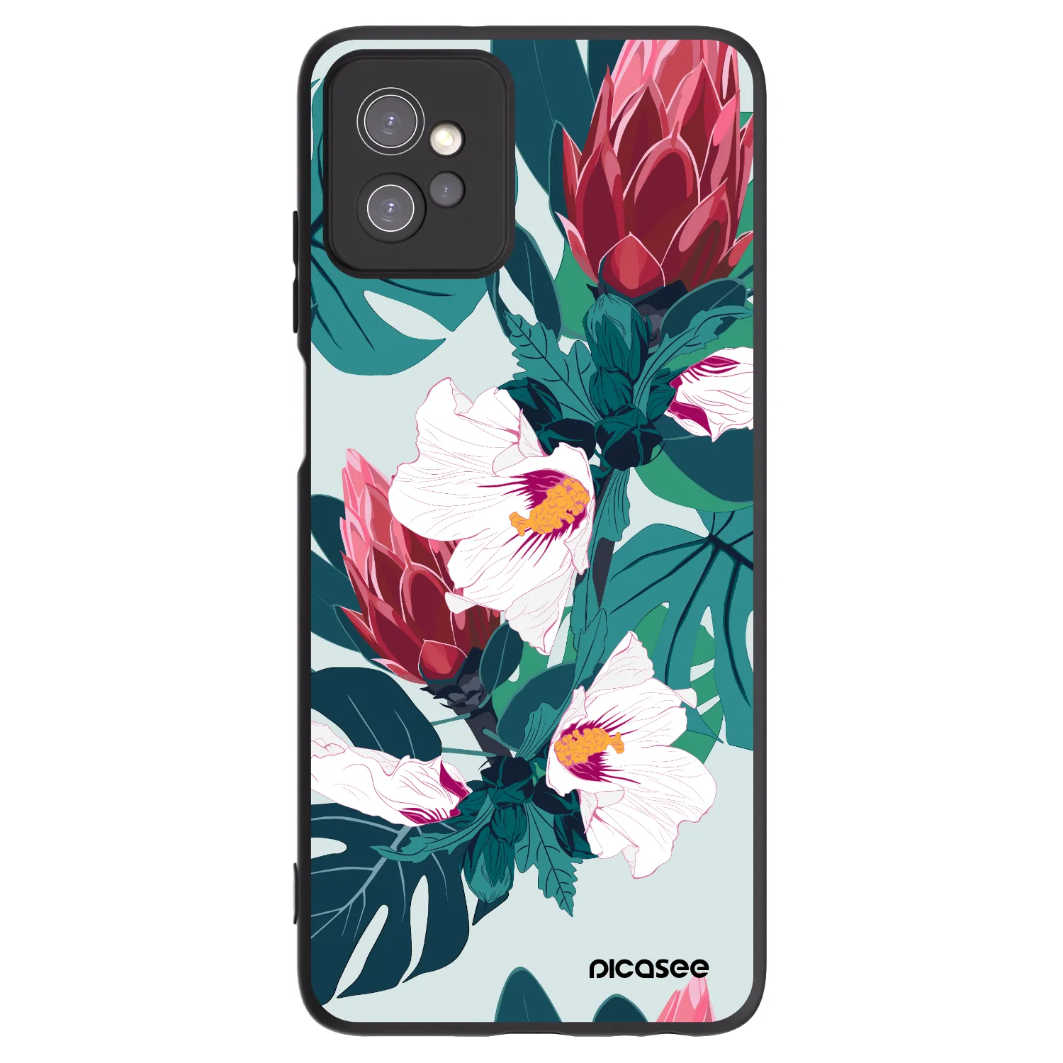 Picasee silikonski črni ovitek za Motorola Moto G32 - Rhododendron