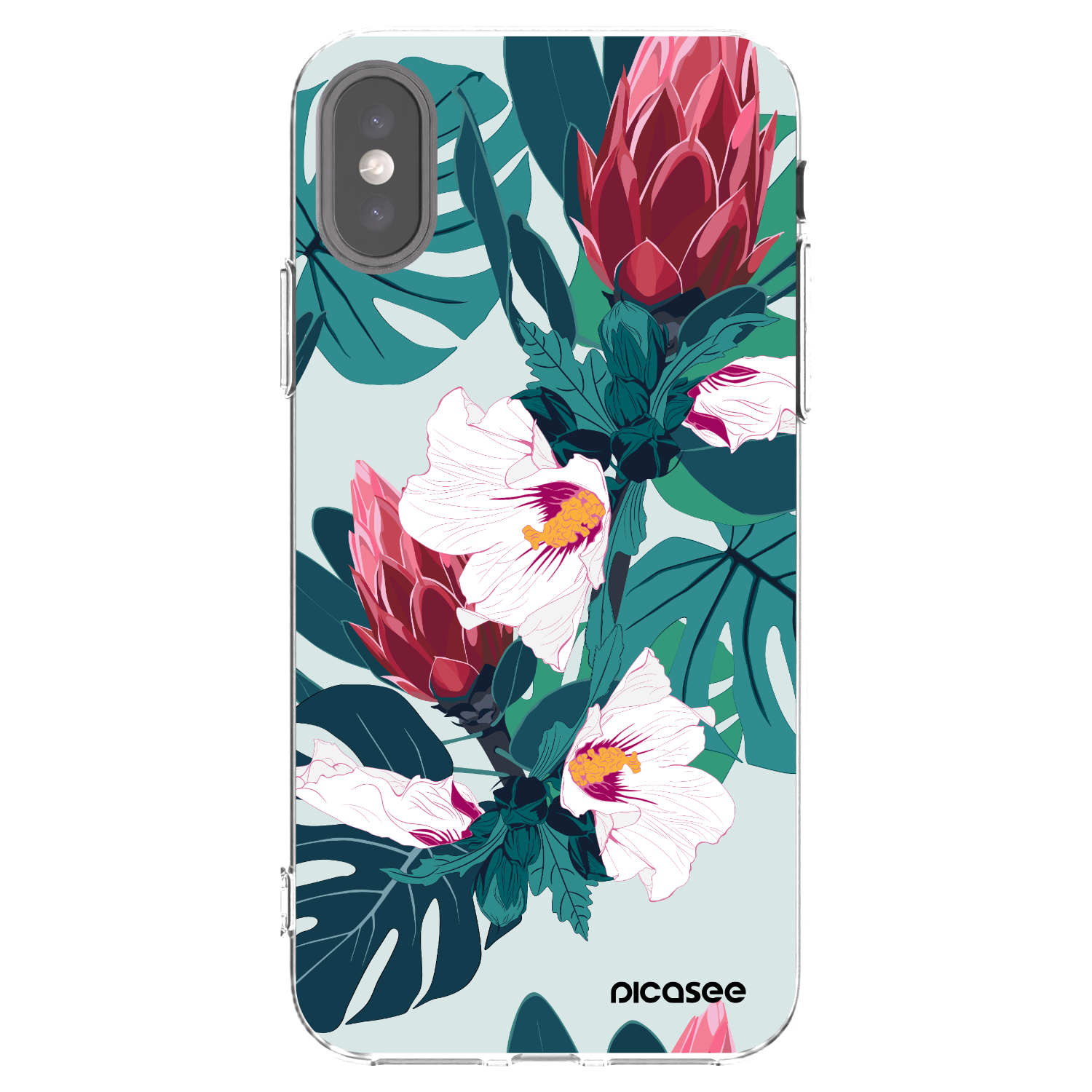 Picasee silikonski prozorni ovitek za Apple iPhone X/XS - Rhododendron