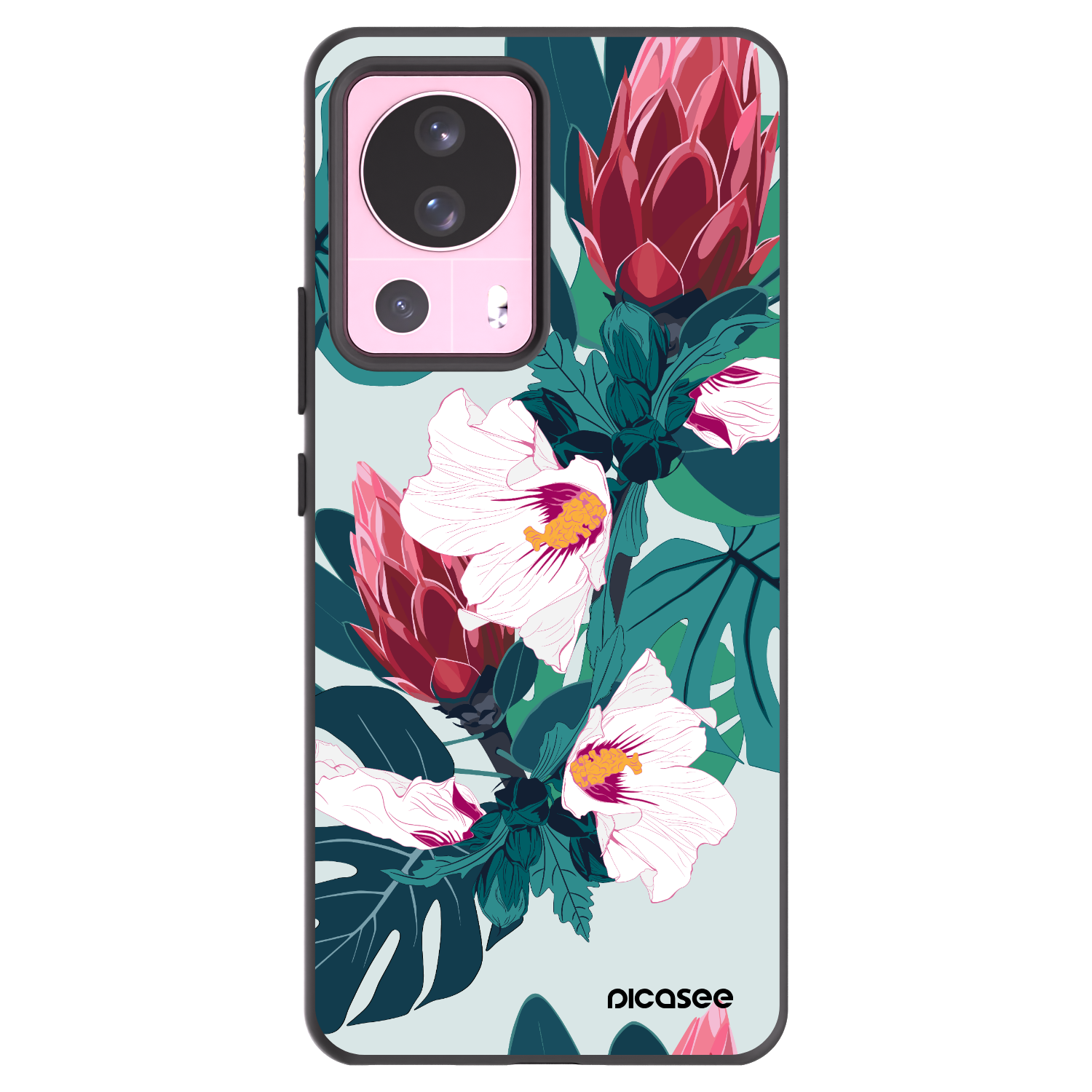 Picasee silikonski črni ovitek za Xiaomi 13 Lite - Rhododendron