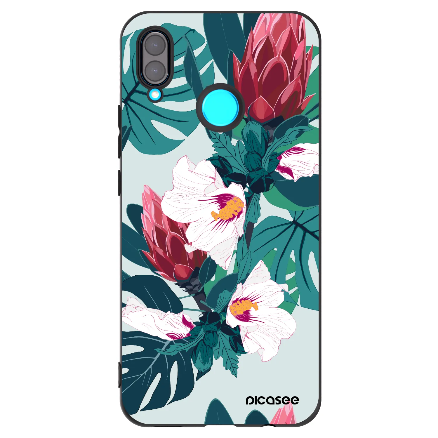 Picasee silikonski črni ovitek za Huawei Nova 3 - Rhododendron