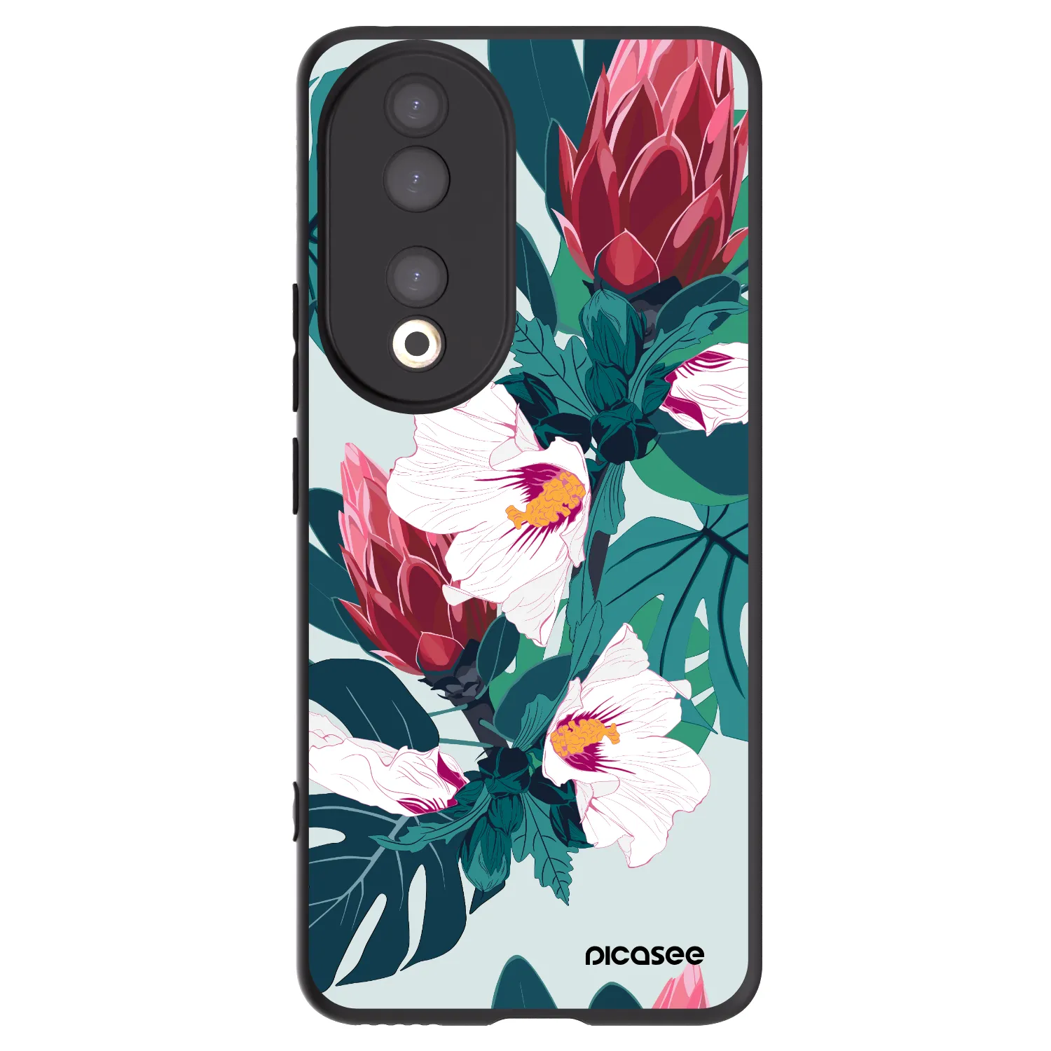 Picasee silikonski črni ovitek za Honor 90 5G - Rhododendron