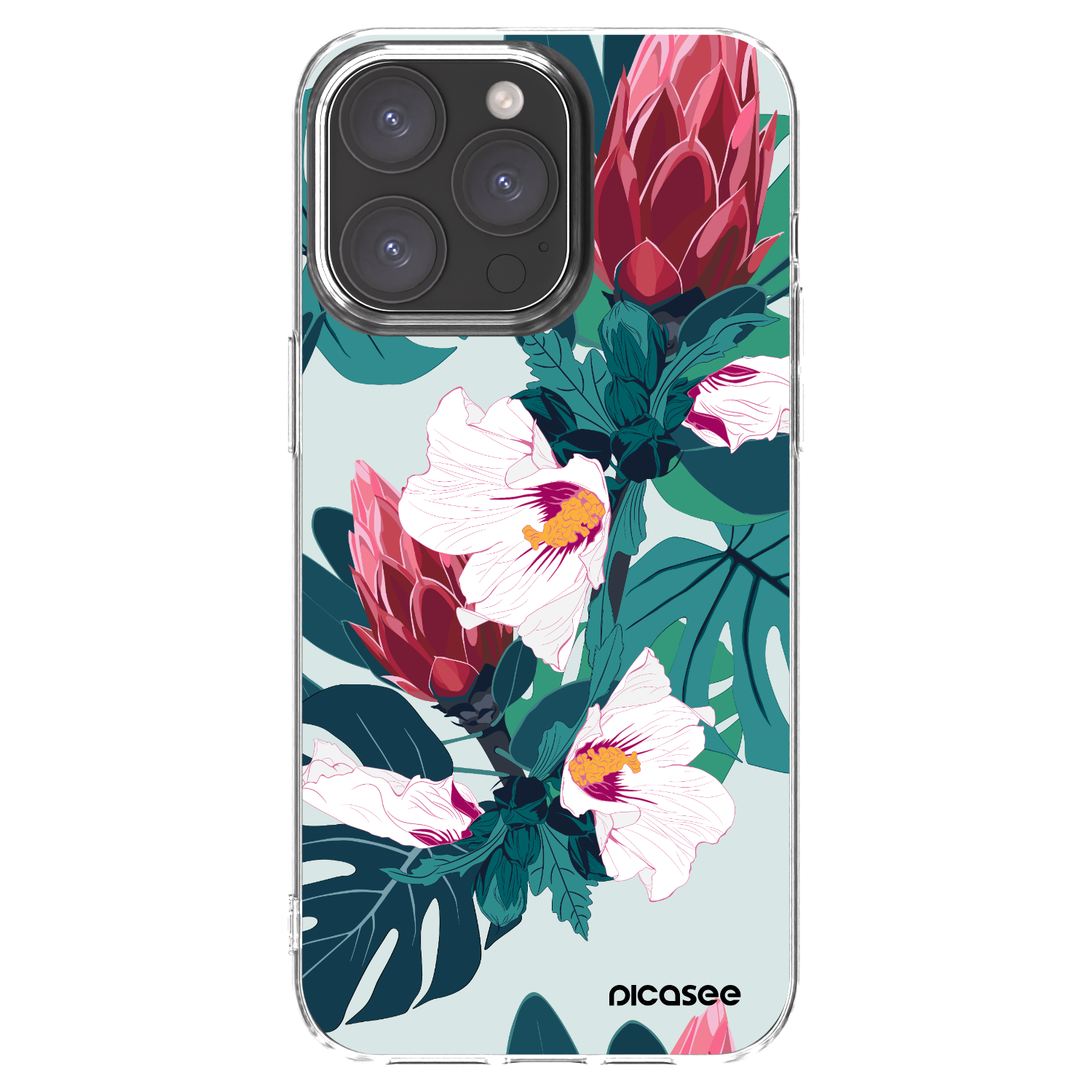 Picasee silikonski prozorni ovitek za Apple iPhone 15 Pro Max - Rhododendron