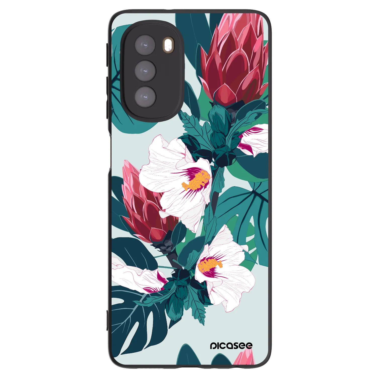 Picasee silikonski črni ovitek za Motorola Moto G51 - Rhododendron