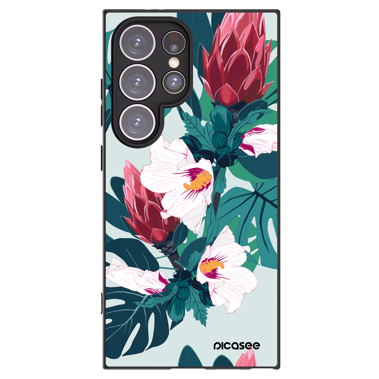 Picasee silikonski črni ovitek za Samsung Galaxy S24 Ultra S928B 5G - Rhododendron