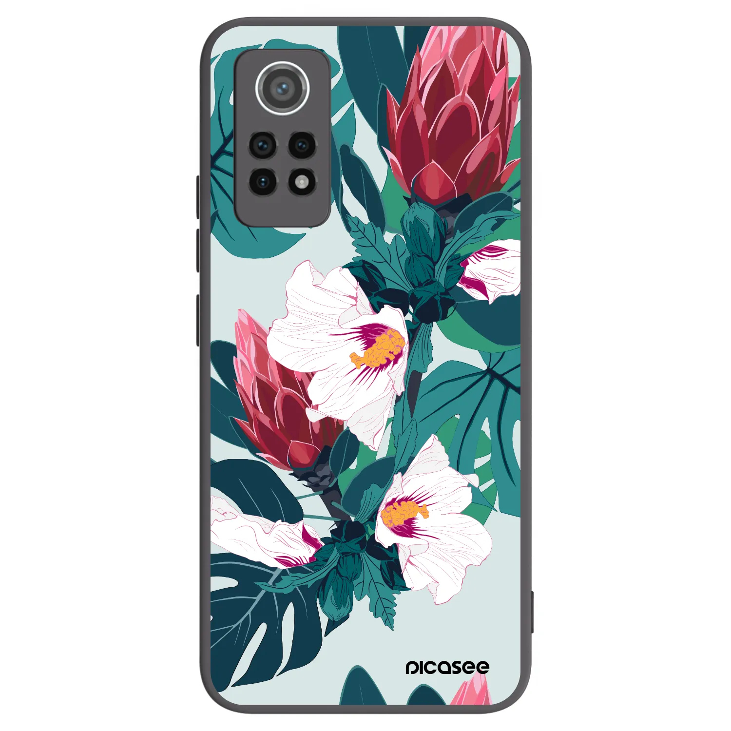 Picasee silikonski črni ovitek za Xiaomi Redmi Note 12 Pro 4G - Rhododendron